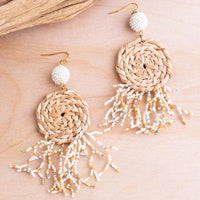 Rattan Medallion Earrings
