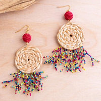 Rattan Medallion Earrings