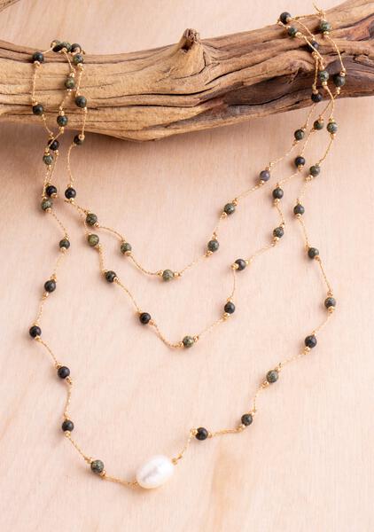 Agate & Pearl Layering Necklace