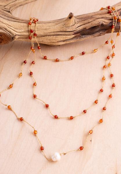 Agate & Pearl Layering Necklace