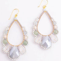 Thai Crystal Scalloped Earrings