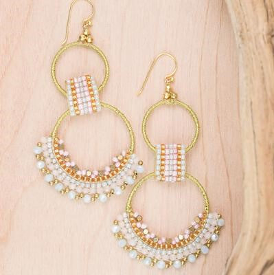 Thai 2 Ring Crystal Earrings