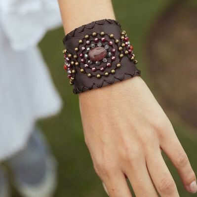 Thai Leather Snap Cuff