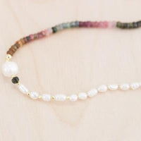 Rainbow Tourmaline Party Pearl Necklace