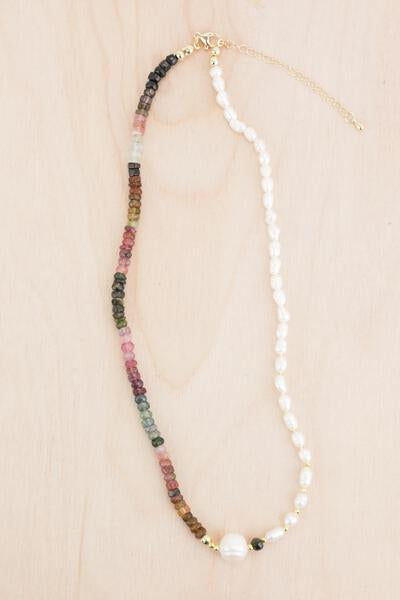 Rainbow Tourmaline Party Pearl Necklace