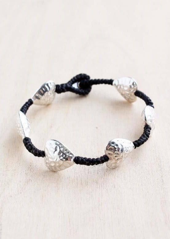 Large Hammered Heart Alloy Bracelet #10