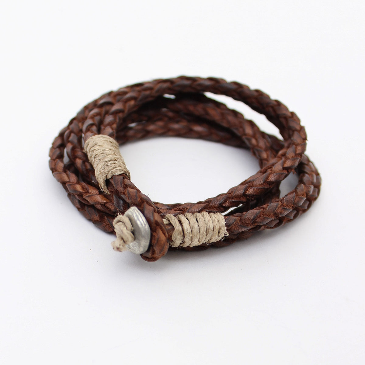 Men's Leather Wrap Bracelet Style #12