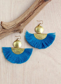 Golden Fan Fringe Earring