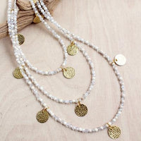 Thai Triple Strand Golden Coin Necklace