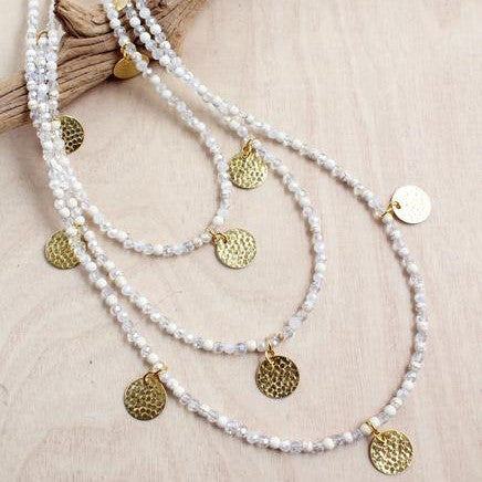 Thai Triple Strand Golden Coin Necklace