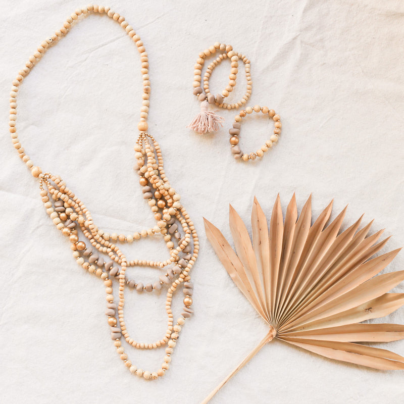 Wood & Resin Multi Strand Necklace