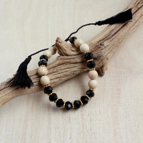 Wood and Crystal Bracelet | Shop Bali Queen