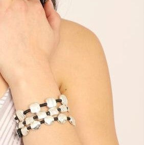 Hammered Circle Alloy Bracelet #20