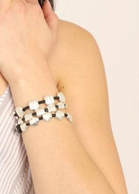 Hammered Square Alloy Bracelet #22 | Shop Bali Queen