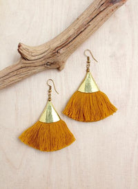 Hammered Gold Cone Earring