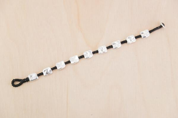 Chunky Hammered Rectangle Alloy Bracelet #28 | Shop Bali Queen