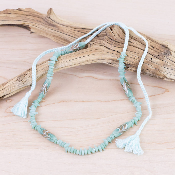 Glass Oblong Adjustable Necklace