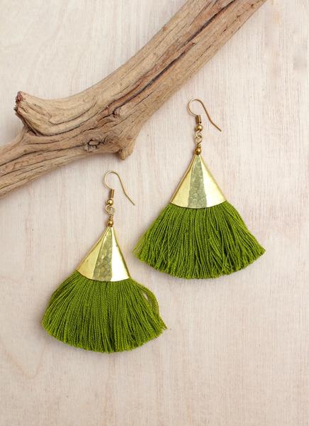 Hammered Gold Cone Earring