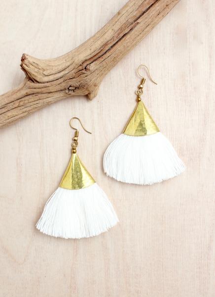 Hammered Gold Cone Earring