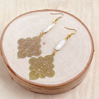 Gold Diamond Laser Cut Earrings | Shop Bali Queen