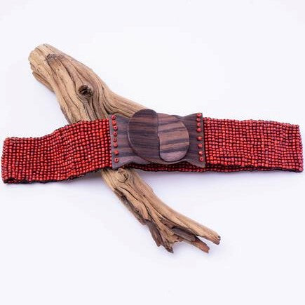 Solid Beaded Stretch Belt