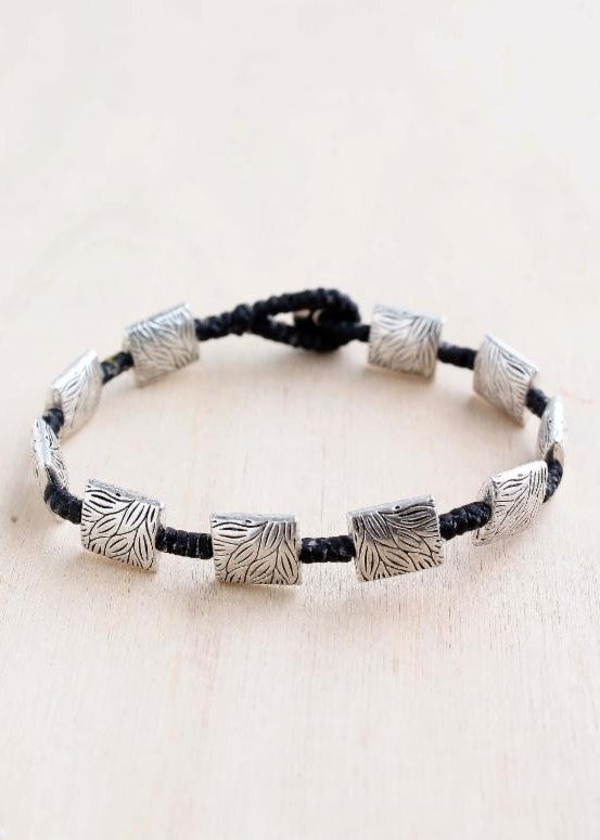 Etched Leaf Alloy Bracelet #65