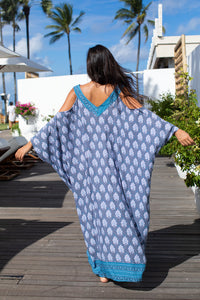 alana, long caftan, open shoulder, plus, bali queen, coco rose, resort wear, rayon