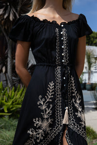 Bali Queen, Coco Rose, Resort Wear, Pool Wear, Bathing Suit Coverup, Summer, Sundress, Summer Style, Beach Boutique, Bali, Travel, Boho Style, Tulum, Embroidery, Trending, Cruise Wear, Vacation, Beach Wear, Insta Beachwear, Lifestyle, Swim, Shop Online, Reba, Embroidered Dress. 