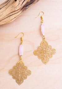 Gold Diamond Laser Cut Earrings