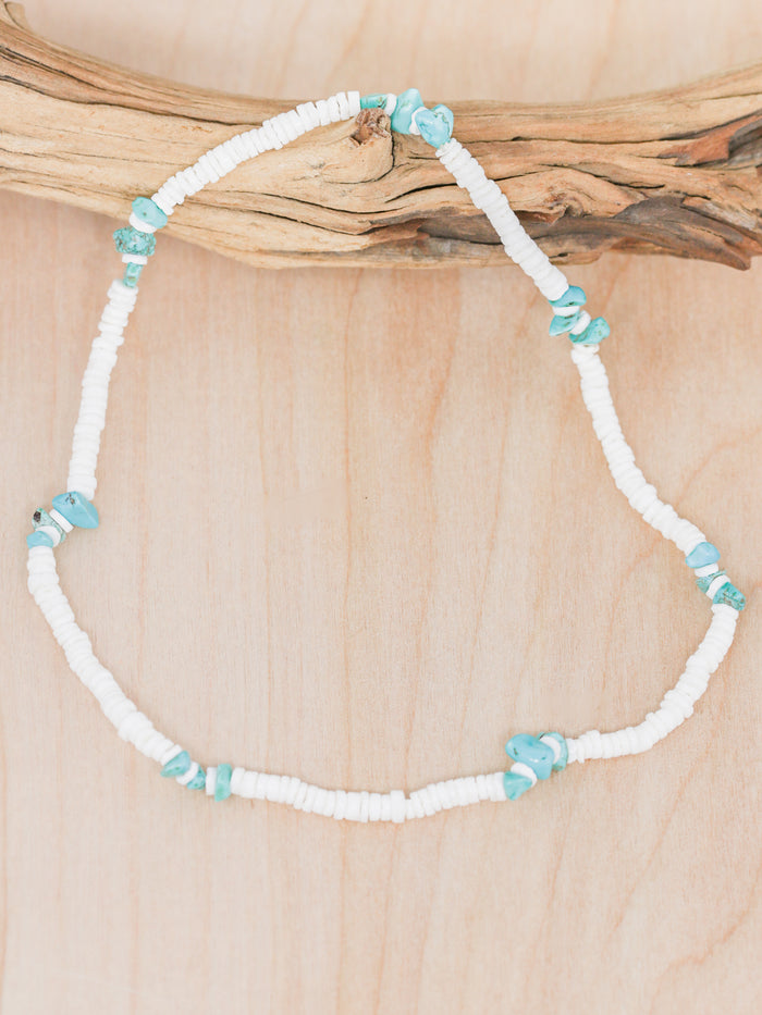 Kona Turquoise Puka Shell Stretch Necklace | Shop Bali Queen