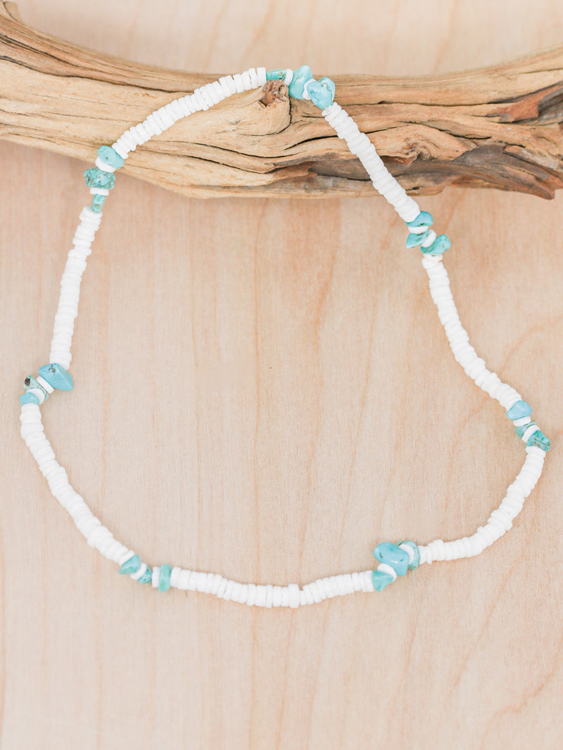 Kona Turquoise Puka Shell Stretch Necklace | Shop Bali Queen