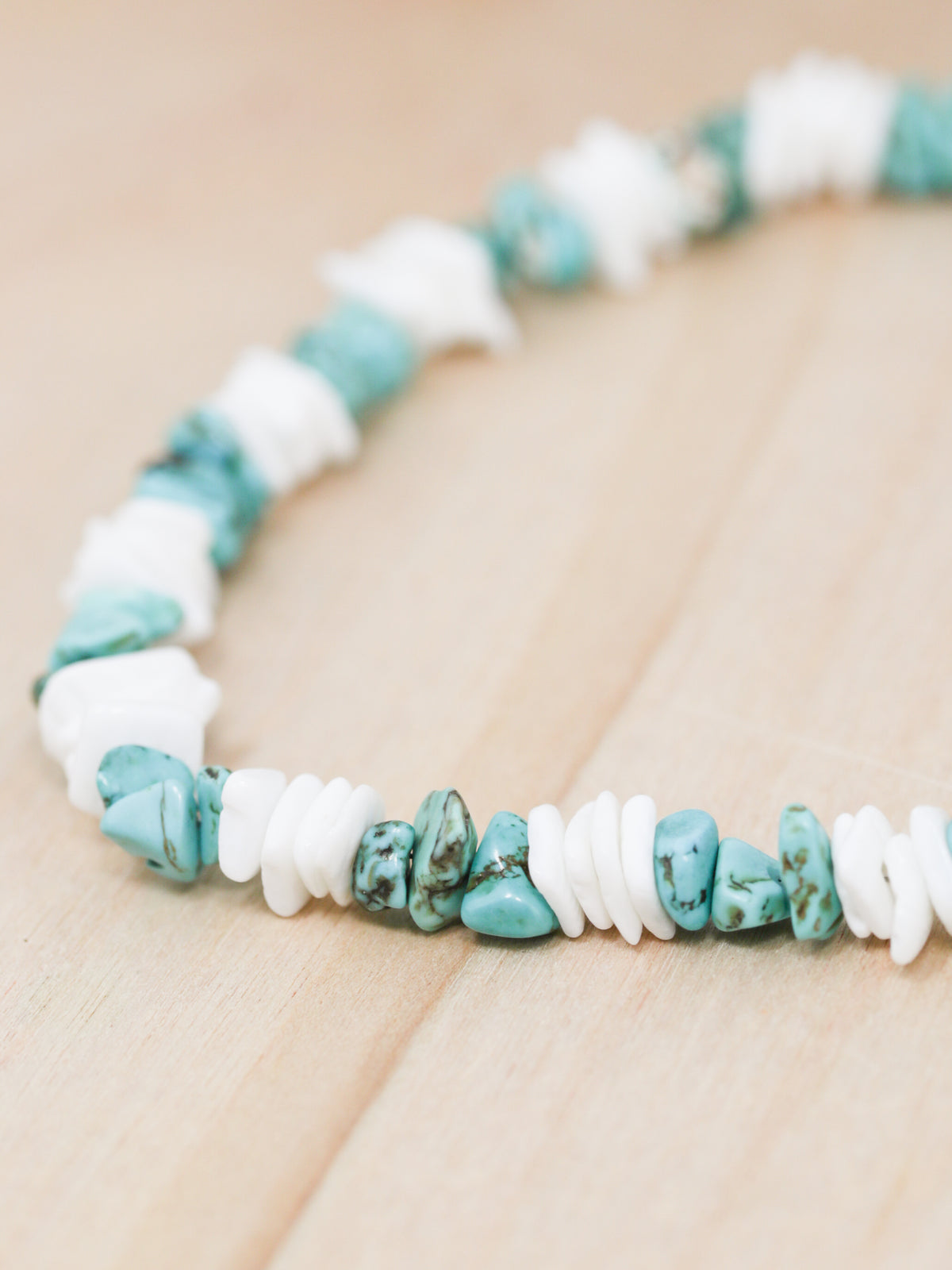 Kona Square Turquoise Puka Shell Toggle Necklace