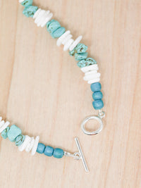 Kona Square Turquoise Puka Shell Toggle Necklace | Shop Bali Queen