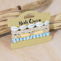 Hippie Woven Cowrie 4PK Bracelets | Shop Bali Queen