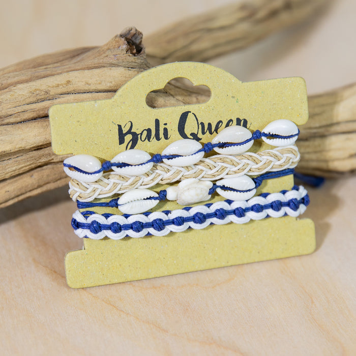 Hippie Woven Cowrie 4PK Bracelets | Shop Bali Queen