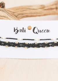 Bella Pearl & Macrame 2-Pack Pull Bracelets | Shop Bali Queen