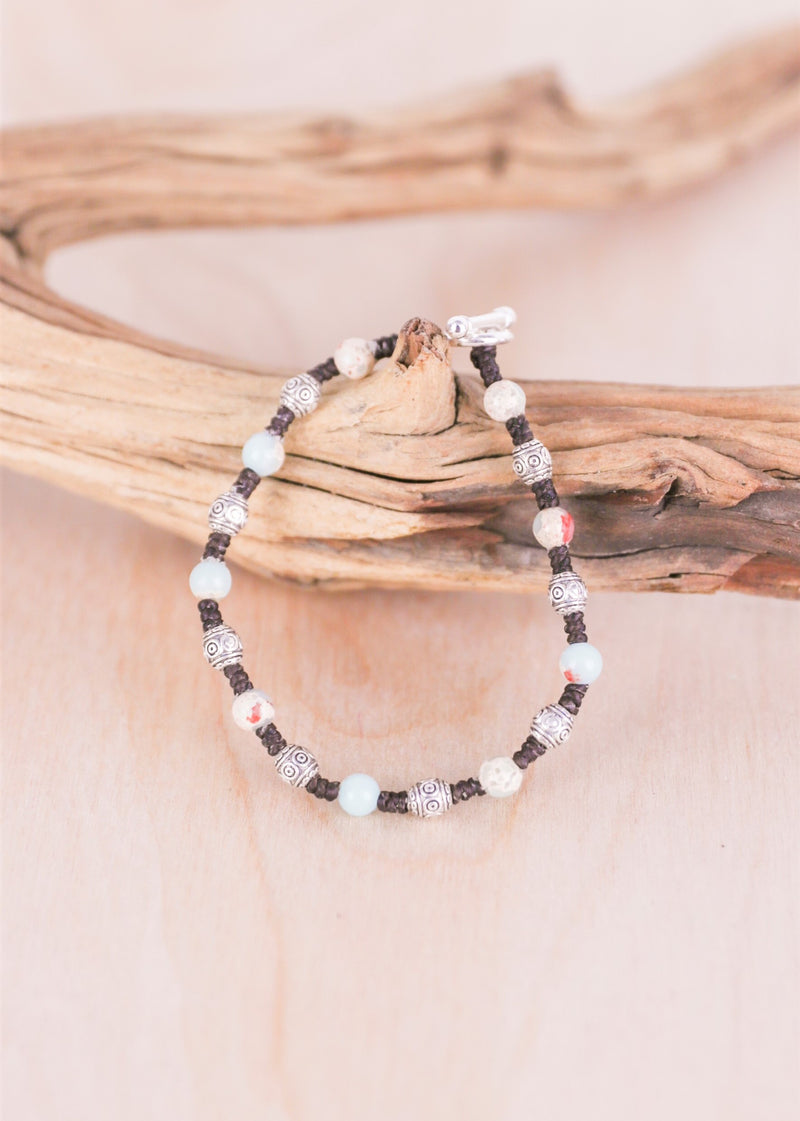 Unisex Natural Blue Jasper Toggle Bracelet | Shop Bali Queen