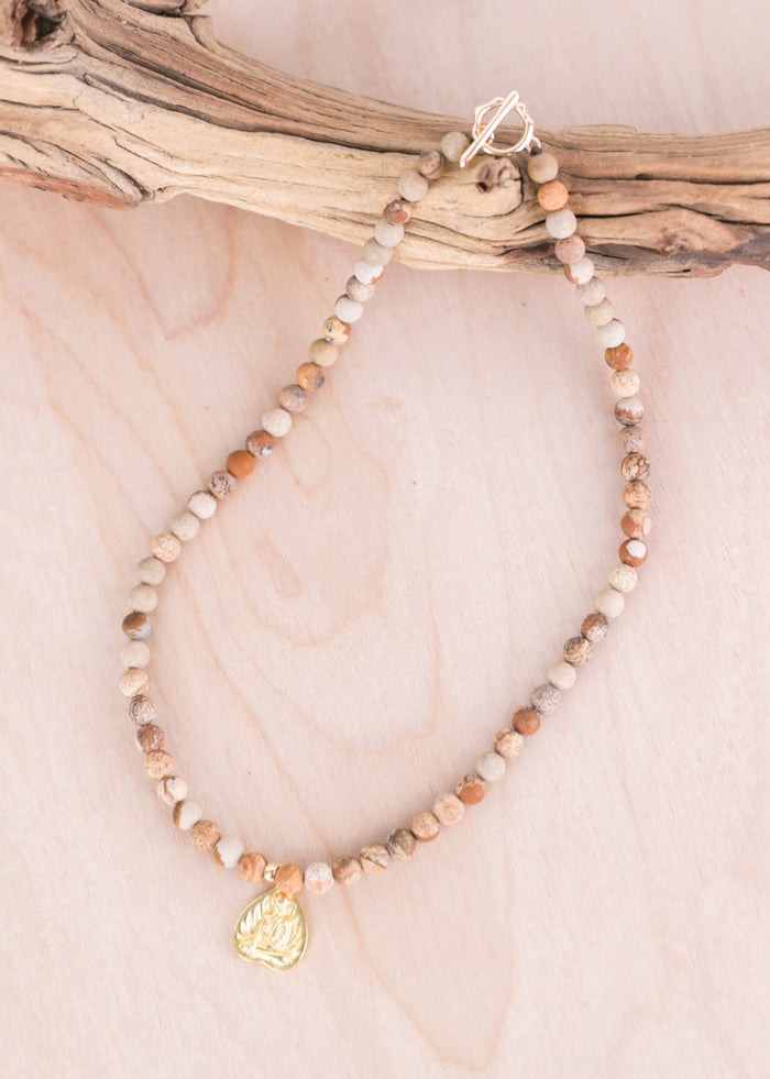 Naples Picture Jasper Buddha Toggle Necklace