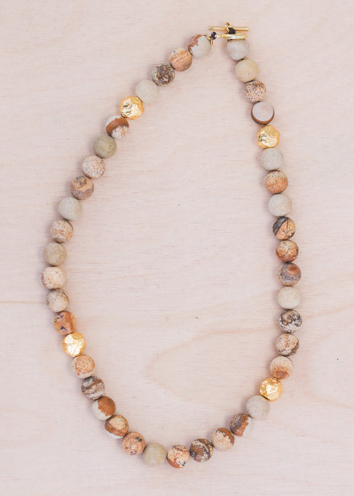 Naples Gold Nugget Stone Toggle Necklace | Shop Bali Queen