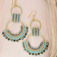Thai 2 Ring Crystal Earrings