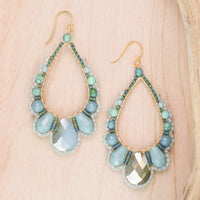 Thai Crystal Scalloped Earrings