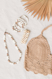 Kona Puka Shell Coconut & Cork Stretch Bracelet