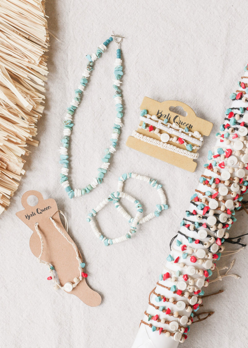 Kona Square Turquoise Puka Shell Toggle Necklace | Shop Bali Queen