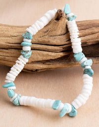 Kona Puka Shell Turquoise Stretch Bracelet
