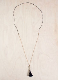 Etched Gold Bar Necklace