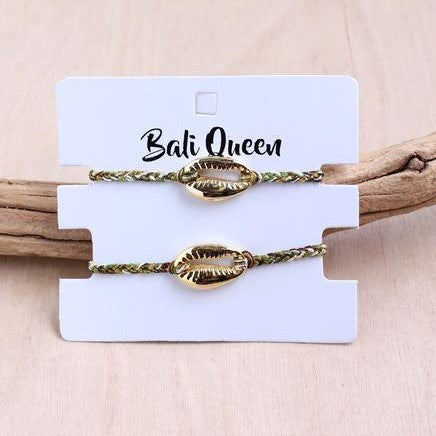 Braided Cowrie 2-Pack Friendship Bracelet