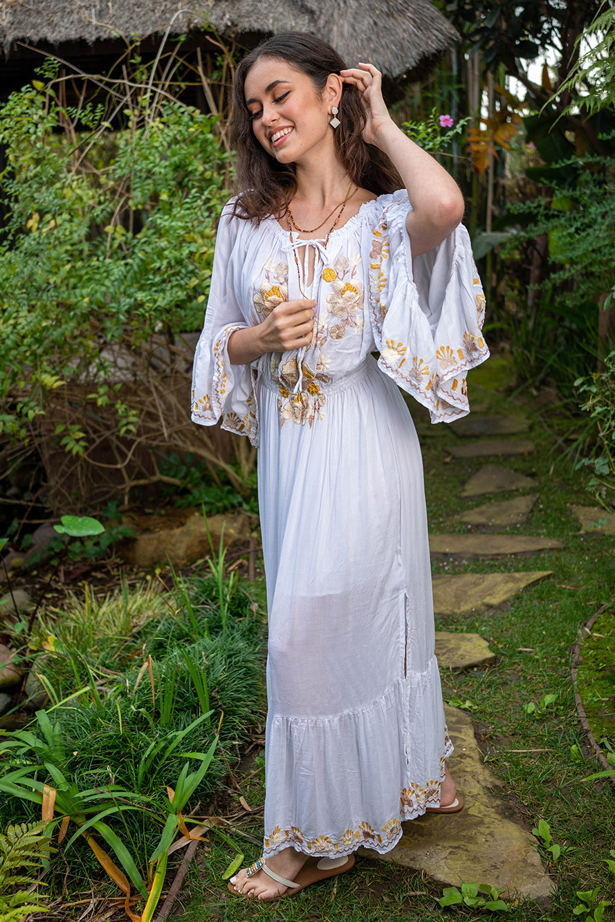 Bali Queen, Coco Rose, Resort Wear, Pool Wear, Bathing Suit Coverup, Summer, Sundress, Summer Style, Beach Boutique, Bali, Travel, Boho Style, Tulum, Embroidery, Trending, Cruise Wear, Vacation, Beach Wear, Insta Beachwear, Lifestyle, Swim, Caftan, Shop Online, Maxi, Embroidery, Miranda.
