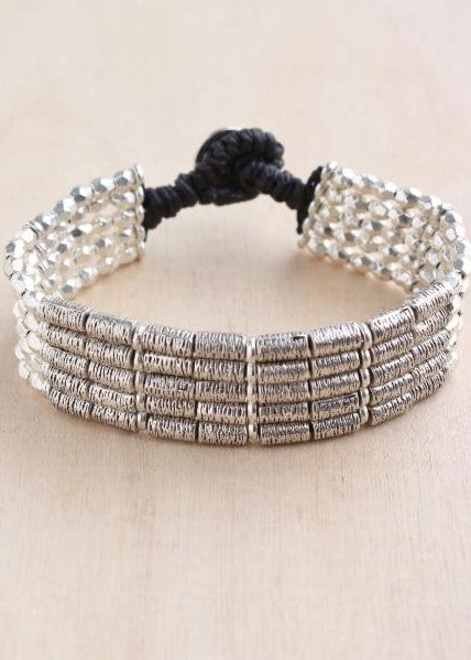 Etched Bar Premium Alloy Bracelet