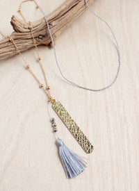Etched Gold Bar Necklace