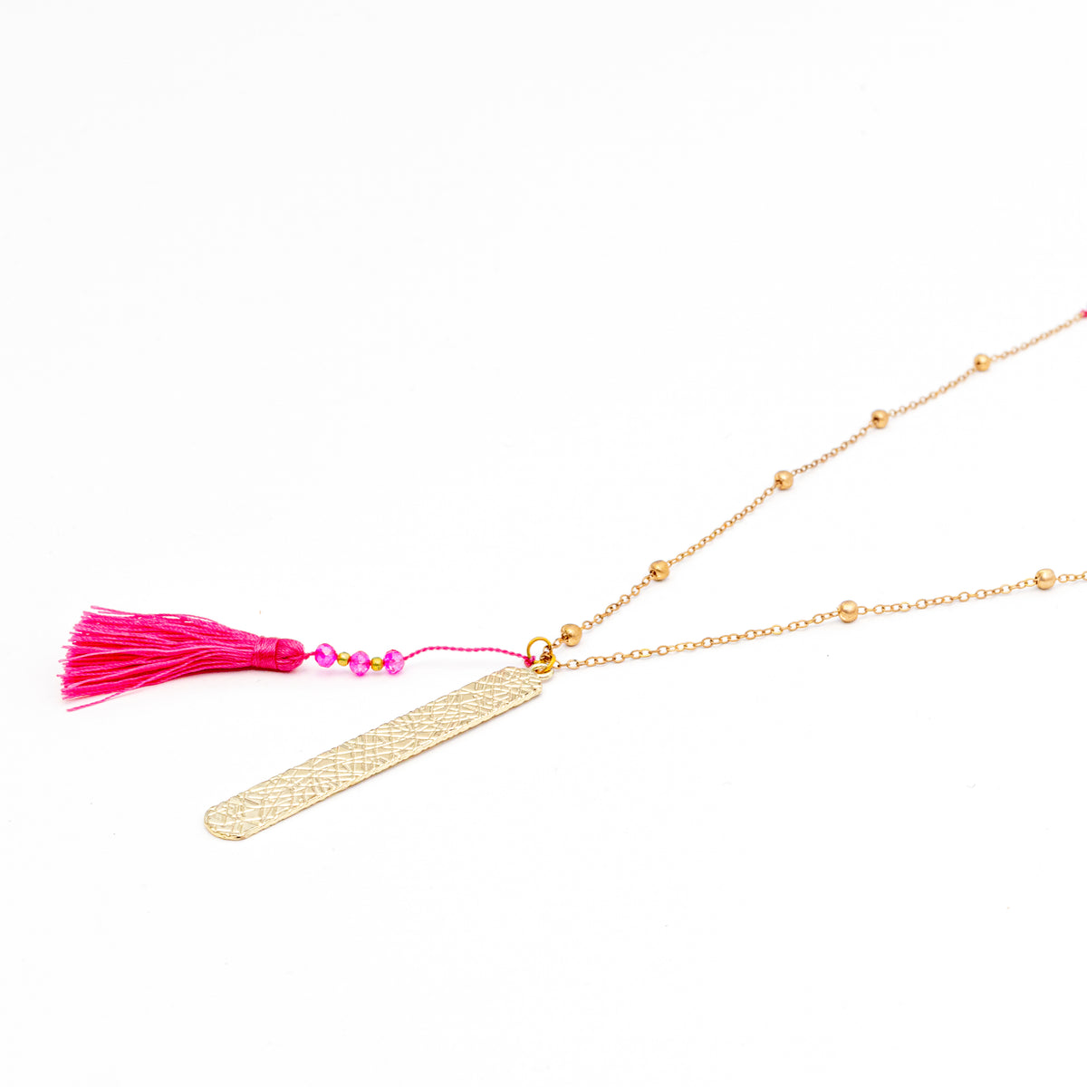 Etched Gold Bar Necklace